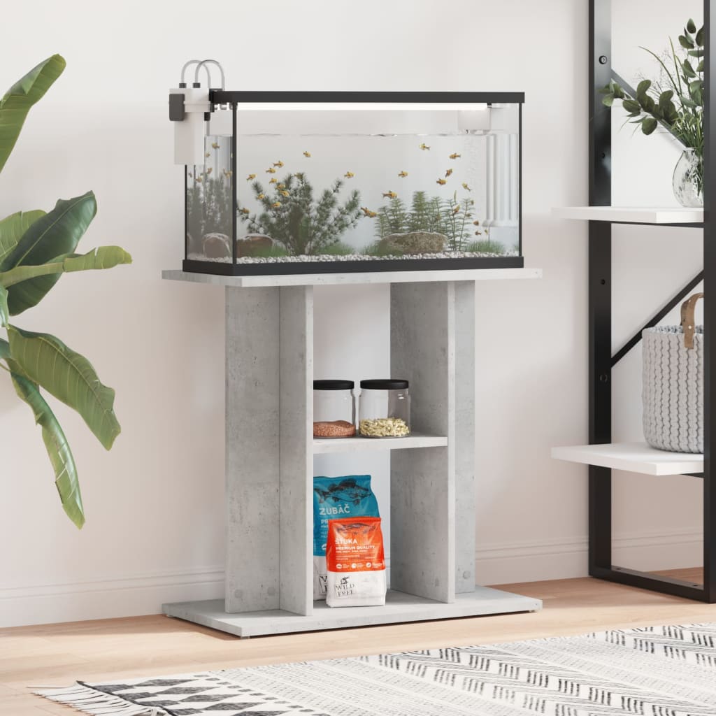 Aquariumstandaard Betongrijs 60x30x60 cm Bewerkt hout is nu te koop bij PeponiXL, paradijselijk wonen!
