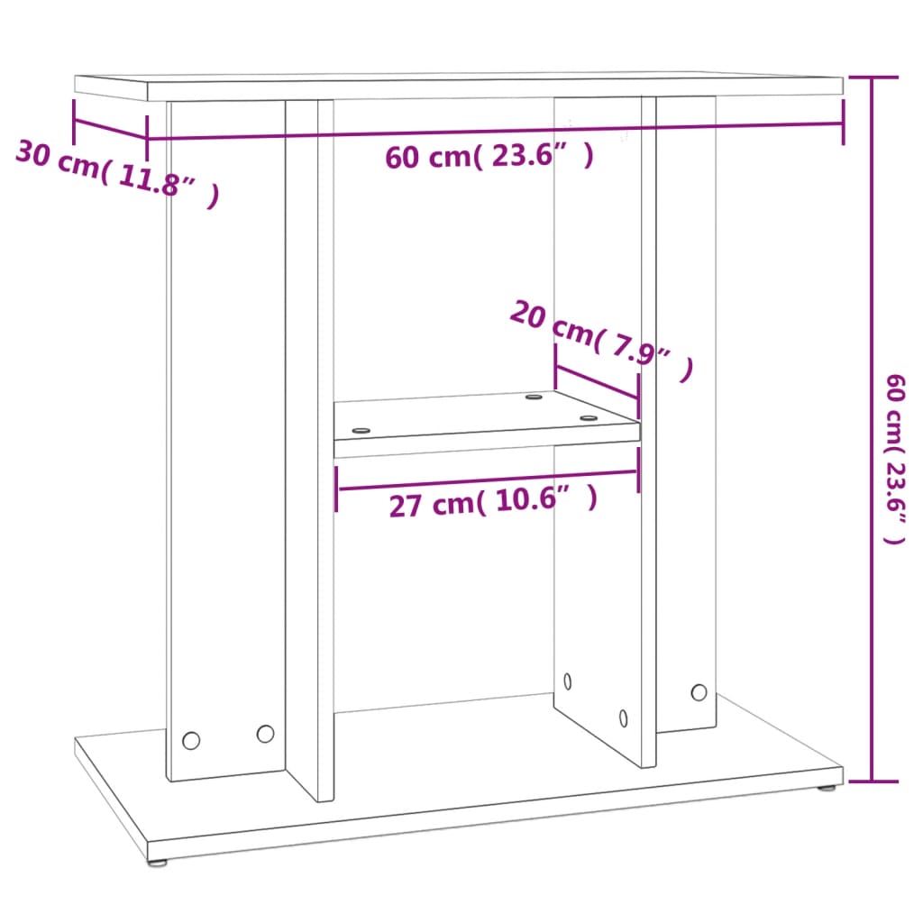 Aquariumstandaard Gerookt Eikenhout 60x30x60 cm Bewerkt Hout is nu te koop bij PeponiXL, paradijselijk wonen!
