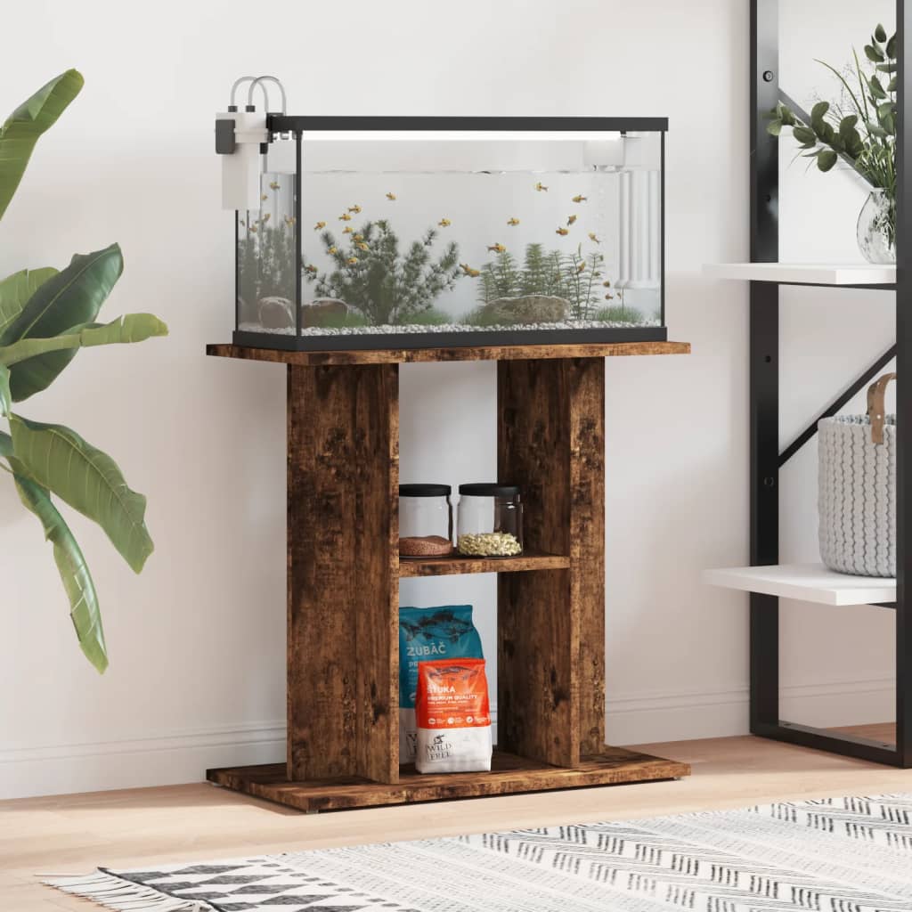Aquariumstandaard Gerookt Eikenhout 60x30x60 cm Bewerkt Hout is nu te koop bij PeponiXL, paradijselijk wonen!