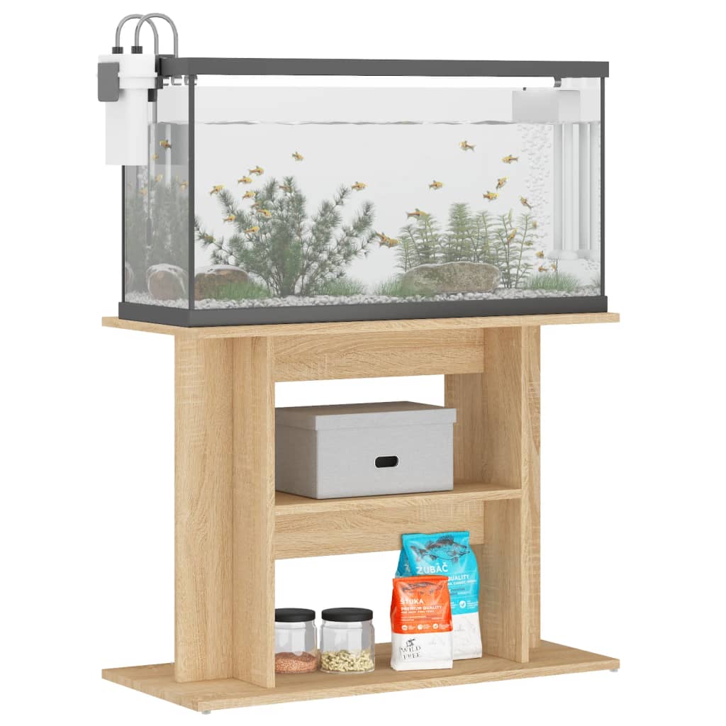 Aquariumstandaard 80x35x60 cm bewerkt hout sonoma eikenkleurig is nu te koop bij PeponiXL, paradijselijk wonen!