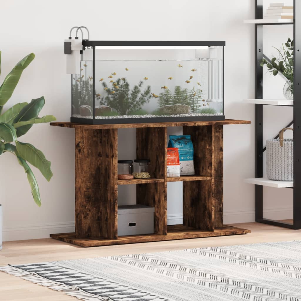 Aquariumstandaard 100x40x60 cm bewerkt hout gerookt eikenkleur is nu te koop bij PeponiXL, paradijselijk wonen!