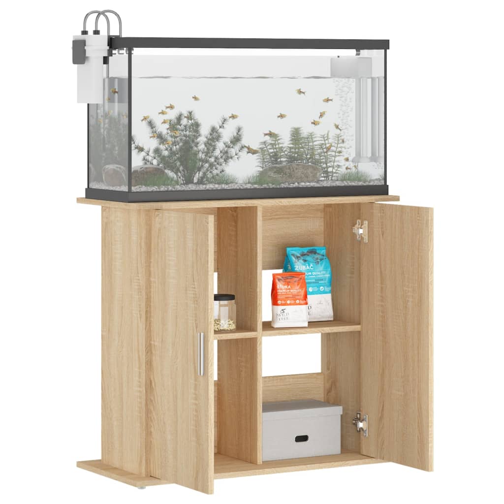 Aquariumstandaard 81x36x73 cm bewerkt hout sonoma eikenkleurig is nu te koop bij PeponiXL, paradijselijk wonen!