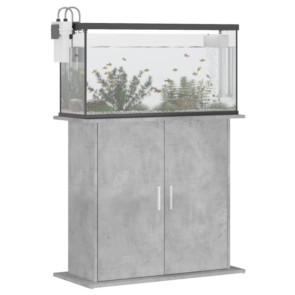 Aquariumstandaard Betongrijs 81x36x73 cm Bewerkt hout is nu te koop bij PeponiXL, paradijselijk wonen!