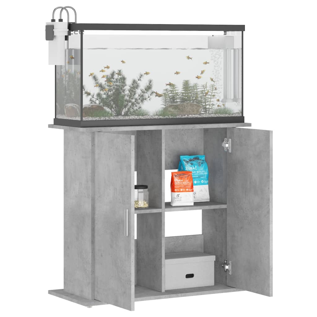 Aquariumstandaard Betongrijs 81x36x73 cm Bewerkt hout is nu te koop bij PeponiXL, paradijselijk wonen!