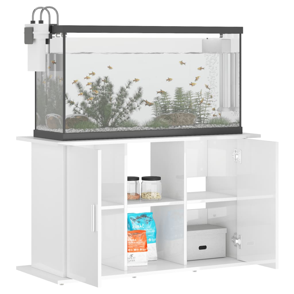 Aquariumstandaard 101x41x58 cm bewerkt hout hoogglans wit is nu te koop bij PeponiXL, paradijselijk wonen!