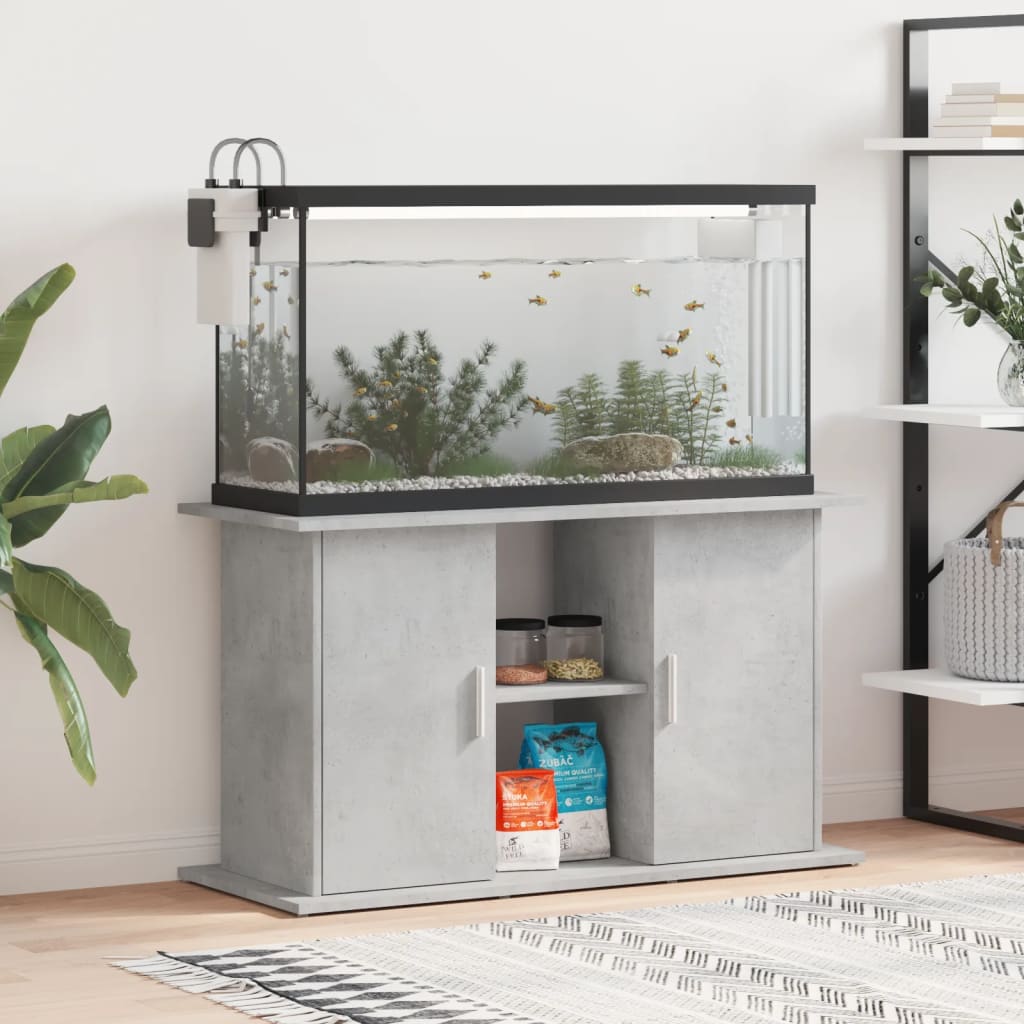 Aquariumstandaard Betongrijs 101x41x58 cm Bewerkt hout is nu te koop bij PeponiXL, paradijselijk wonen!