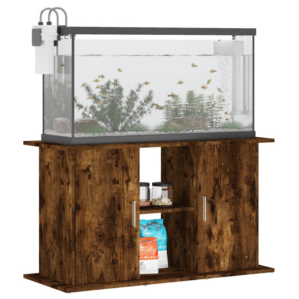 Aquariumstandaard 101x41x58 cm bewerkt hout gerookt eikenkleur is nu te koop bij PeponiXL, paradijselijk wonen!