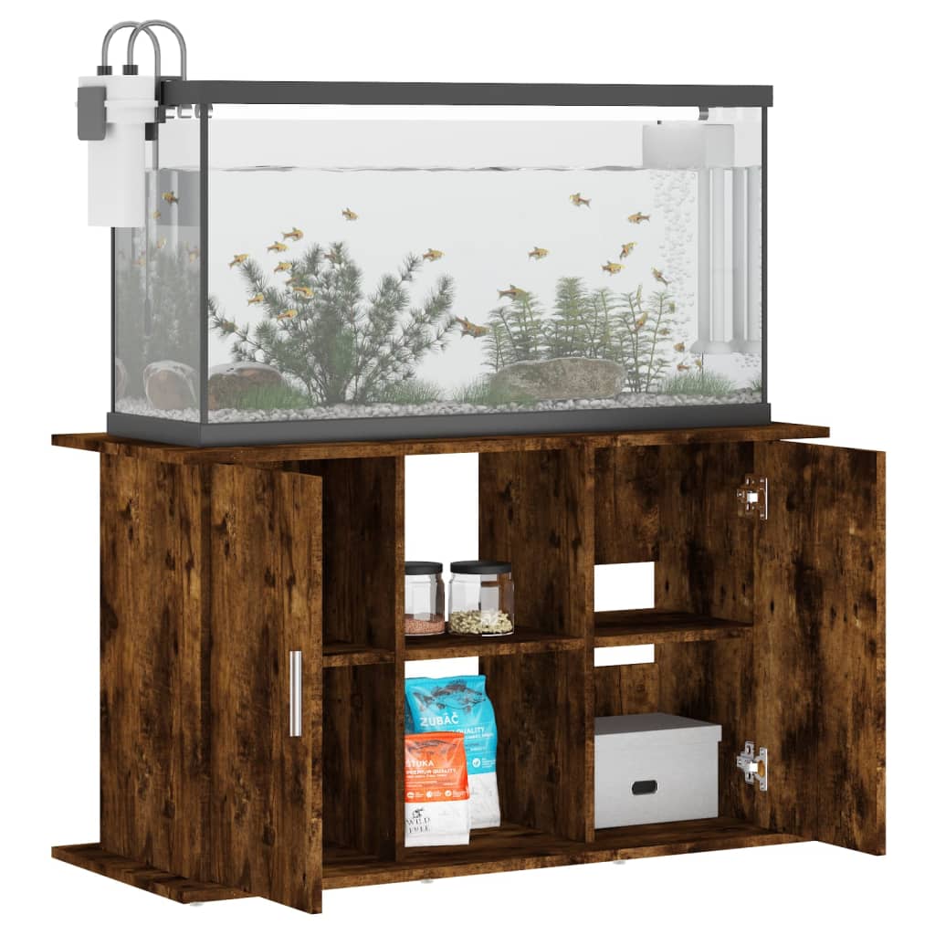 Aquariumstandaard 101x41x58 cm bewerkt hout gerookt eikenkleur is nu te koop bij PeponiXL, paradijselijk wonen!