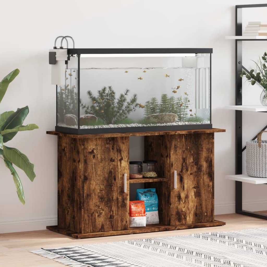 Aquariumstandaard 101x41x58 cm bewerkt hout gerookt eikenkleur is nu te koop bij PeponiXL, paradijselijk wonen!