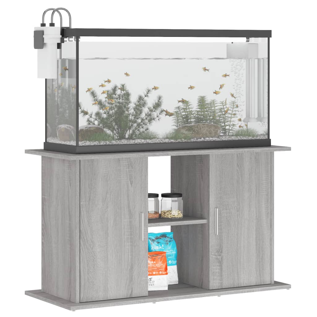 Aquariumstandaard 101x41x58 cm bewerkt hout grijs sonoma eiken is nu te koop bij PeponiXL, paradijselijk wonen!