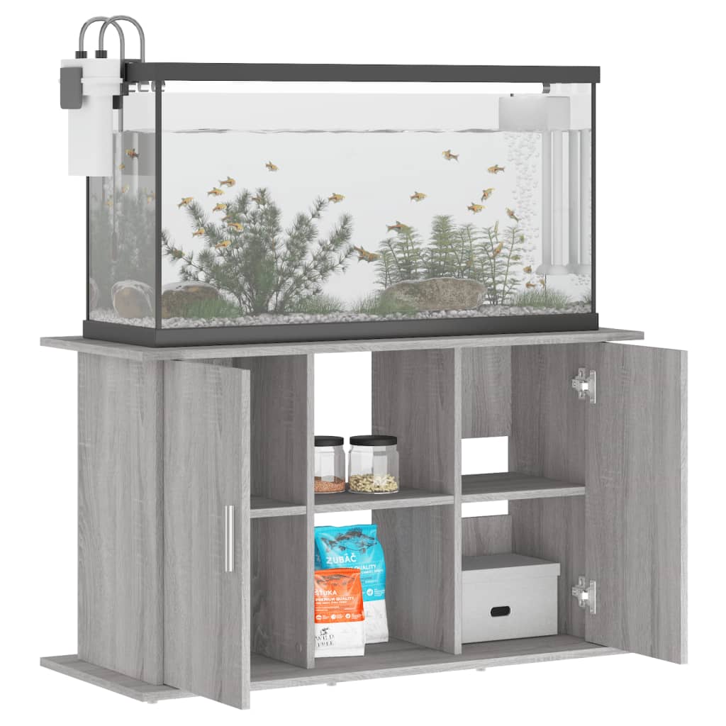 Aquariumstandaard 101x41x58 cm bewerkt hout grijs sonoma eiken is nu te koop bij PeponiXL, paradijselijk wonen!