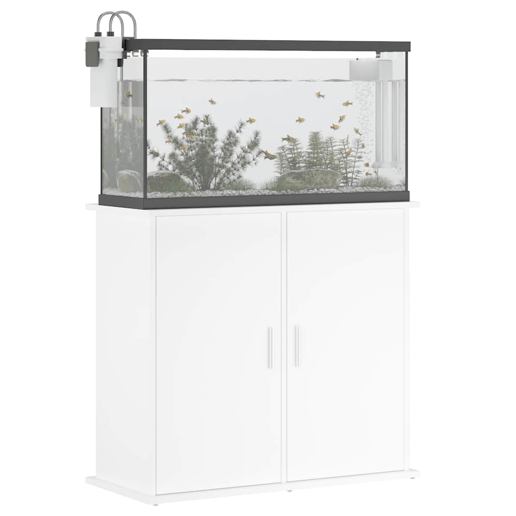 Aquariumstandaard 81x36x73 cm bewerkt hout wit is nu te koop bij PeponiXL, paradijselijk wonen!