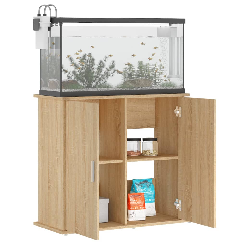 Aquariumstandaard Sonoma Eiken 81x36x73 cm Bewerkt Hout is nu te koop bij PeponiXL, paradijselijk wonen!