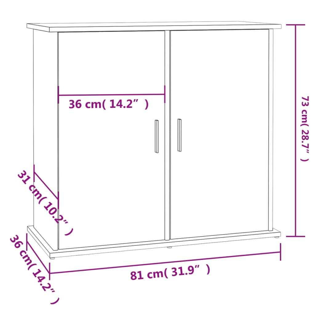 Aquariumstandaard Sonoma Eiken 81x36x73 cm Bewerkt Hout is nu te koop bij PeponiXL, paradijselijk wonen!