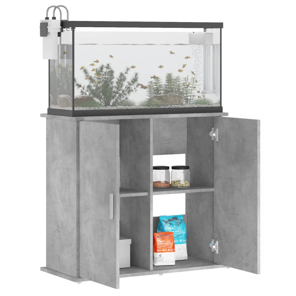 Aquariumstandaard Betongrijs 81x36x73 cm Bewerkt hout is nu te koop bij PeponiXL, paradijselijk wonen!