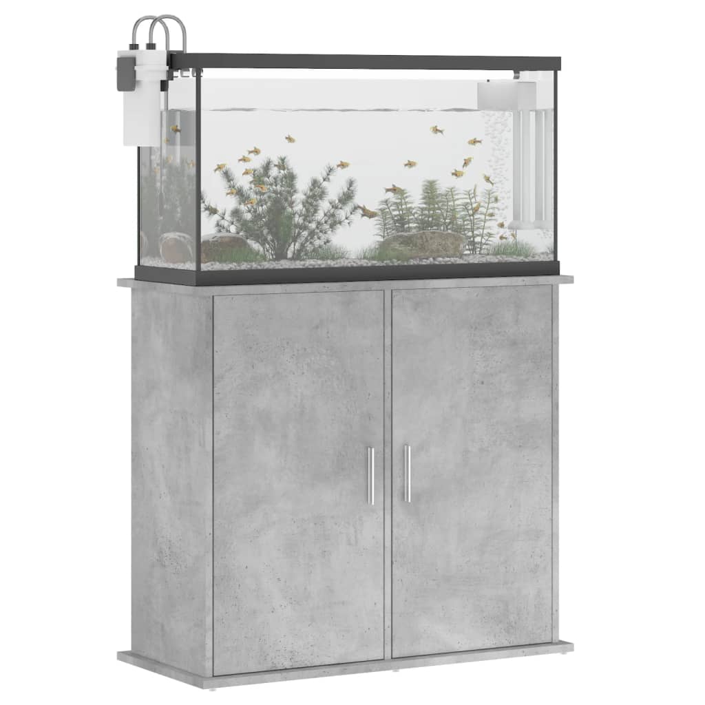 Aquariumstandaard Betongrijs 81x36x73 cm Bewerkt hout is nu te koop bij PeponiXL, paradijselijk wonen!