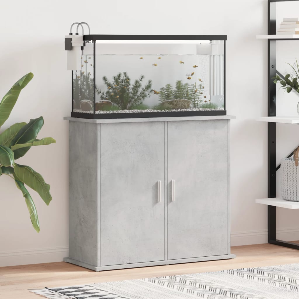 Aquariumstandaard Betongrijs 81x36x73 cm Bewerkt hout is nu te koop bij PeponiXL, paradijselijk wonen!