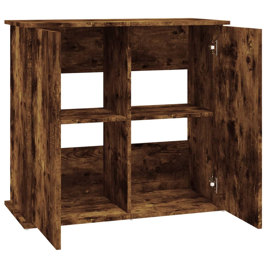 Aquariumstandaard 81x36x73 cm bewerkt hout gerookt eikenkleurig is nu te koop bij PeponiXL, paradijselijk wonen!