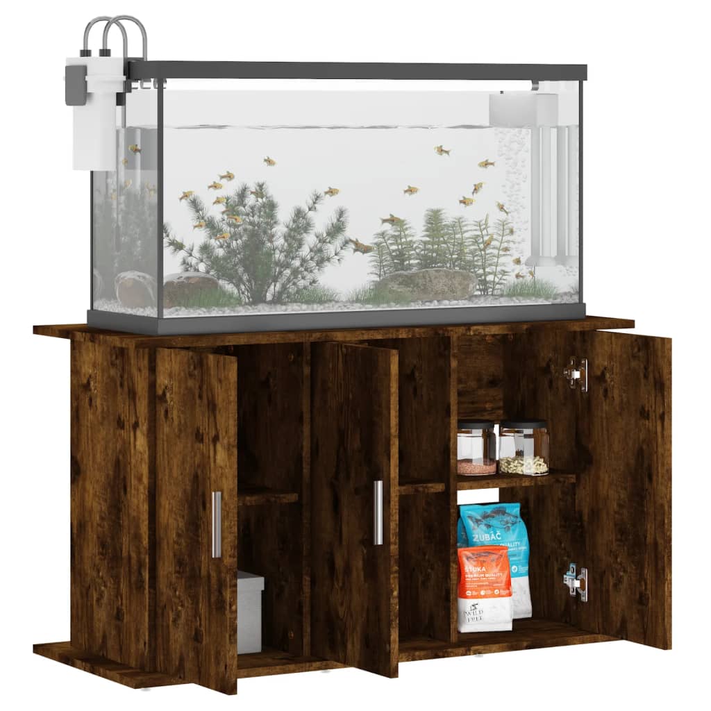 Aquariumstandaard 101x41x58 cm bewerkt hout gerookt eikenkleur is nu te koop bij PeponiXL, paradijselijk wonen!
