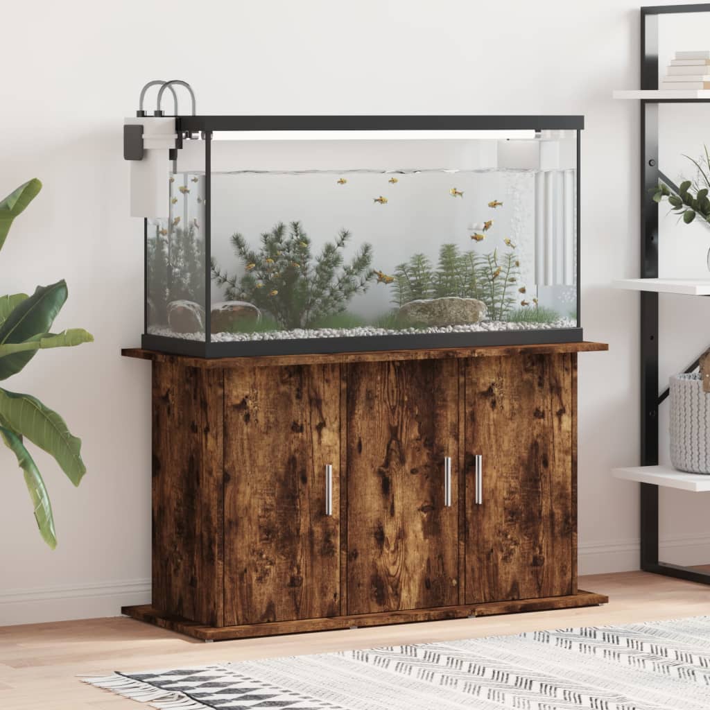 Aquariumstandaard 101x41x58 cm bewerkt hout gerookt eikenkleur is nu te koop bij PeponiXL, paradijselijk wonen!