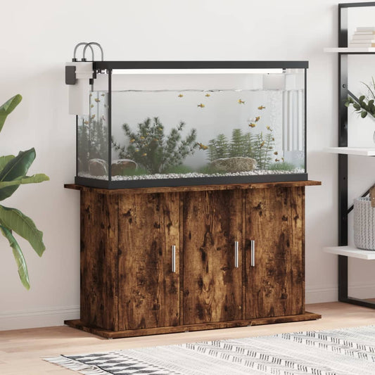 Aquariumstandaard 101x41x58 cm bewerkt hout gerookt eikenkleur is nu te koop bij PeponiXL, paradijselijk wonen!