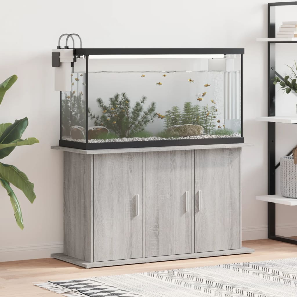 Aquariumstandaard 101x41x58 cm bewerkt hout grijs sonoma eiken is nu te koop bij PeponiXL, paradijselijk wonen!