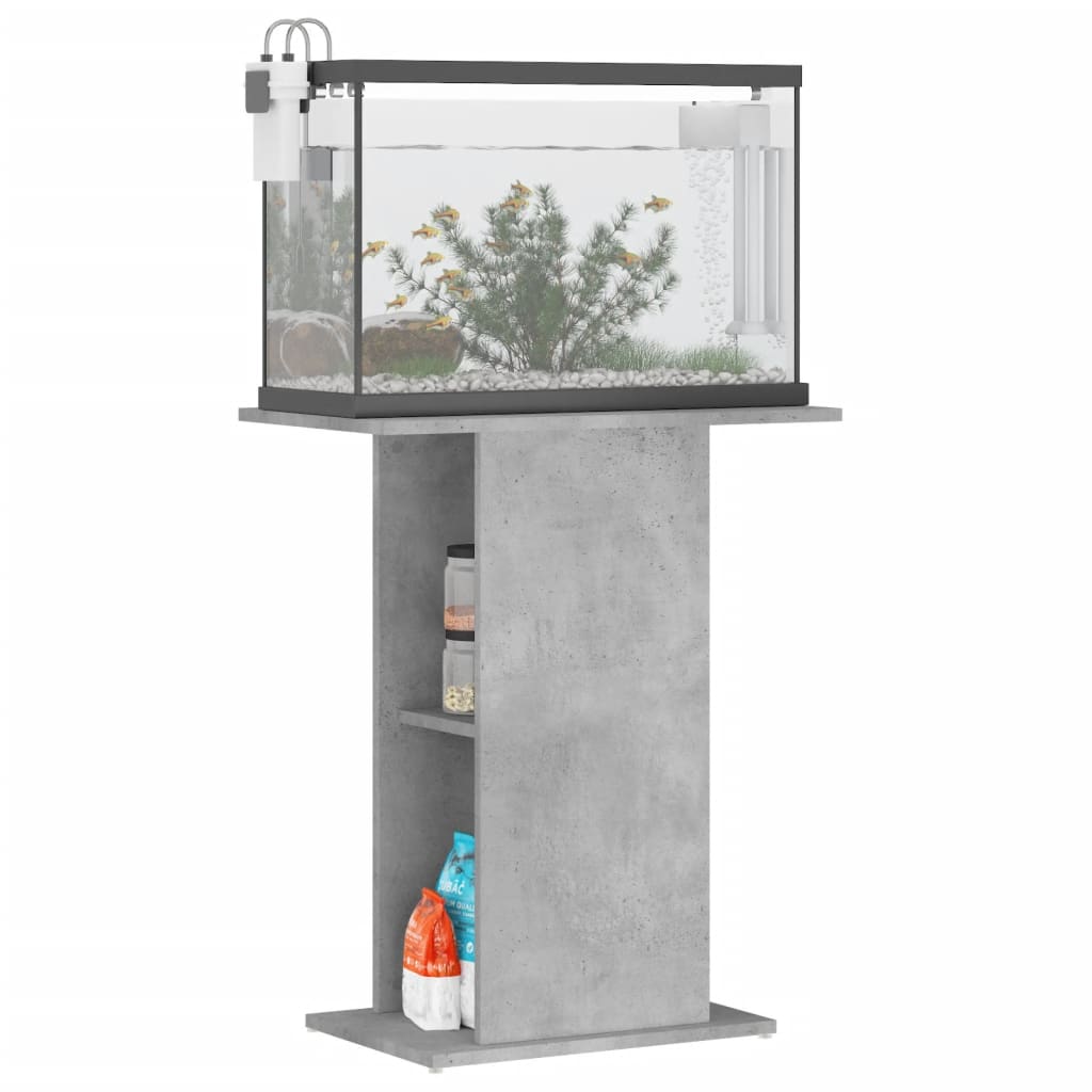Aquariumstandaard betongrijs 60,5x36x72,5 cm bewerkt hout is nu te koop bij PeponiXL, paradijselijk wonen!