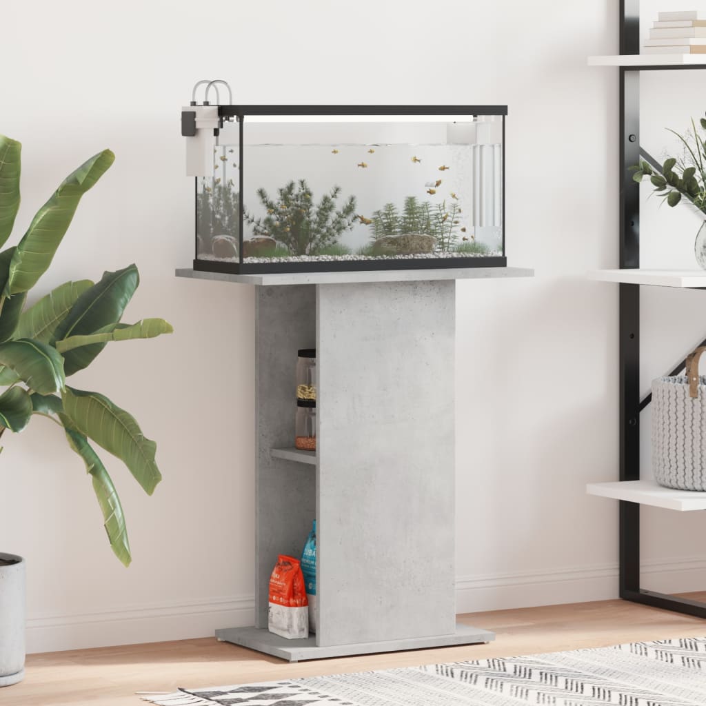 Aquariumstandaard betongrijs 60,5x36x72,5 cm bewerkt hout is nu te koop bij PeponiXL, paradijselijk wonen!