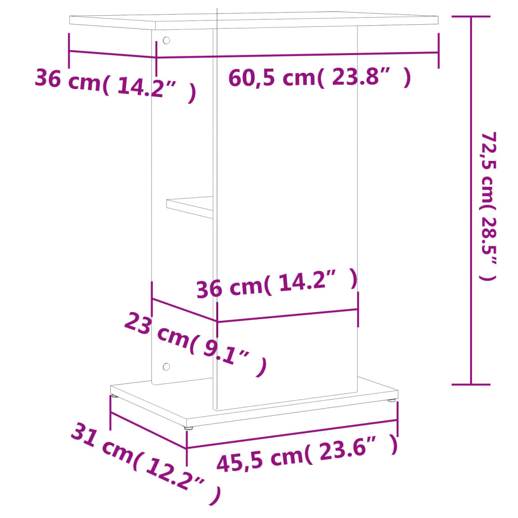 Aquariumstandaard 60,5x36x72,5 cm bewerkt hout gerookt eiken is nu te koop bij PeponiXL, paradijselijk wonen!
