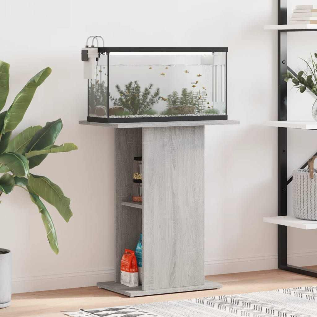 Aquariumstandaard 60,5x36x72,5 cm bewerkt hout grijs sonoma is nu te koop bij PeponiXL, paradijselijk wonen!