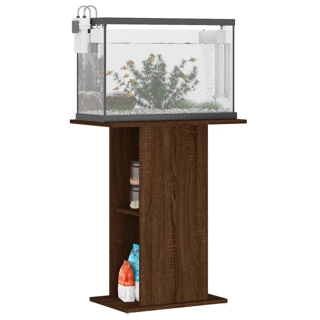 Aquariumstandaard 60,5x36x72,5 cm bewerkt hout bruin eikenkleur is nu te koop bij PeponiXL, paradijselijk wonen!