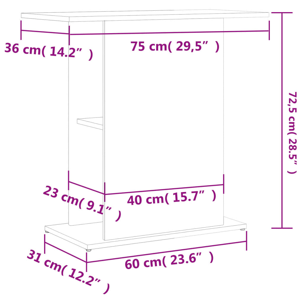 Aquariumstandaard Sonoma Eiken 75x36x72,5 cm Bewerkt Hout is nu te koop bij PeponiXL, paradijselijk wonen!