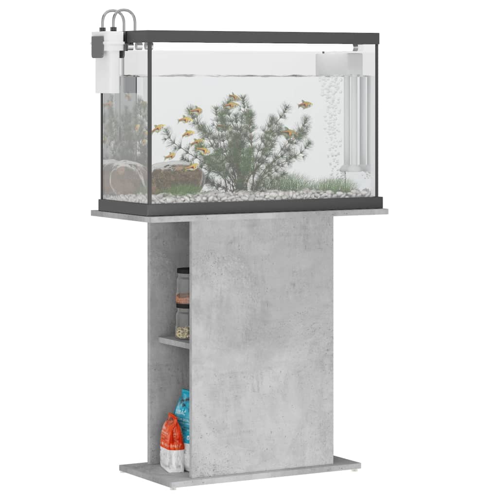 Aquariumstandaard 75x36x72,5 cm bewerkt hout betongrijs is nu te koop bij PeponiXL, paradijselijk wonen!