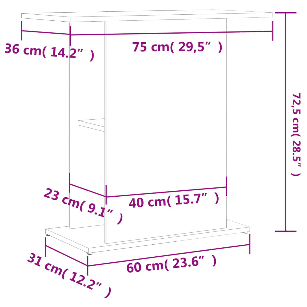 Aquariumstandaard 75x36x72,5 cm bewerkt hout betongrijs is nu te koop bij PeponiXL, paradijselijk wonen!