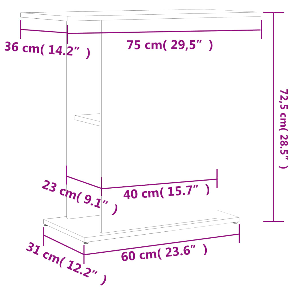 Aquariumstandaard 75x36x72,5 cm bewerkt hout gerookt eiken is nu te koop bij PeponiXL, paradijselijk wonen!