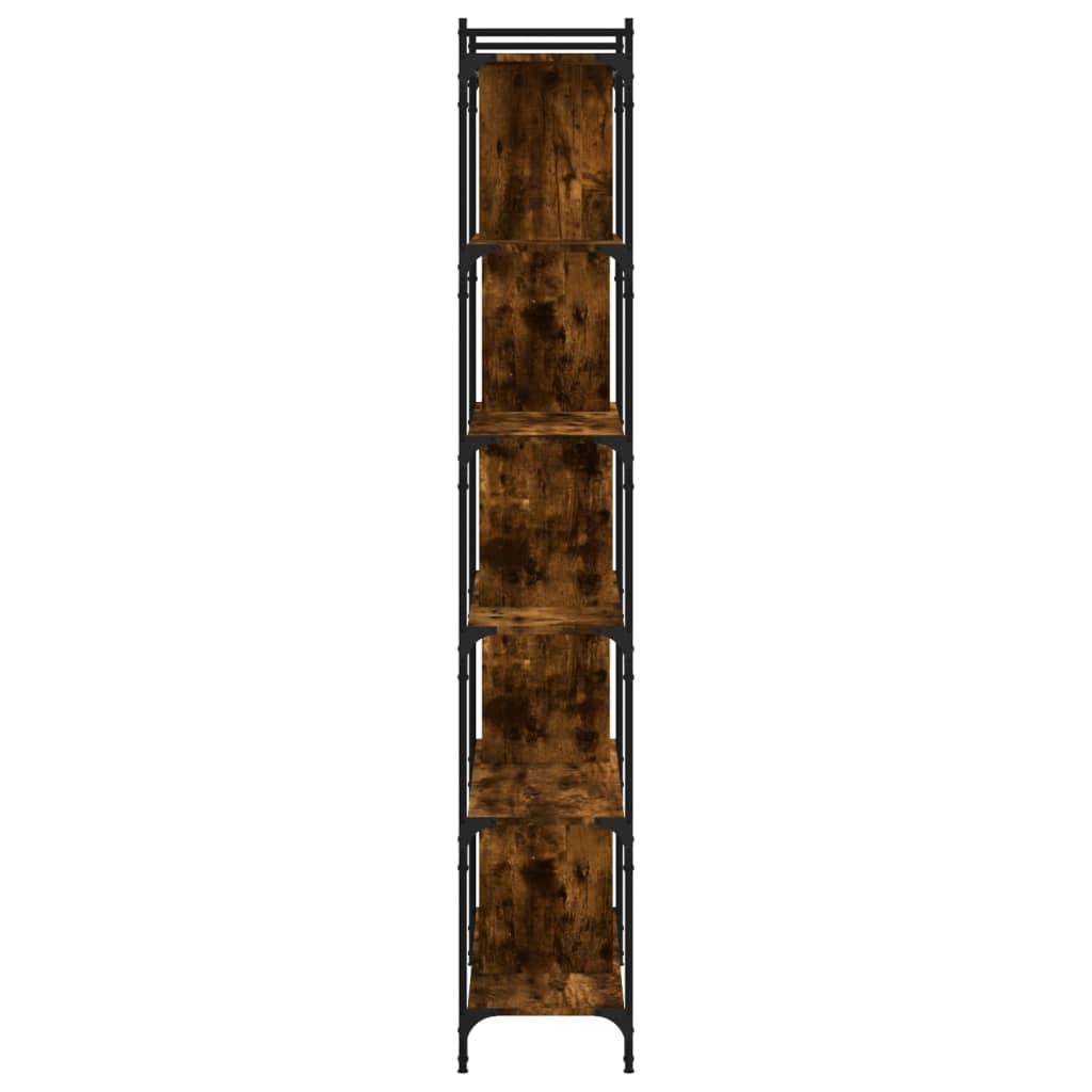 Boekenkast 6-laags 76x32x192 cm bewerkt hout gerookt eikenkleur is nu te koop bij PeponiXL, paradijselijk wonen!