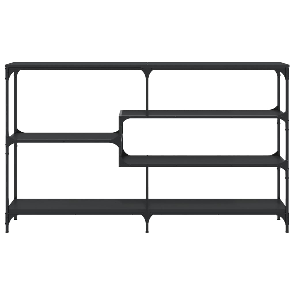 Wandtafel 160x32x95 cm bewerkt hout zwart is nu te koop bij PeponiXL, paradijselijk wonen!