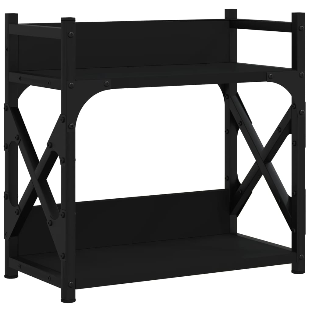 Printerstandaard 2-laags 40x20x40 cm bewerkt hout zwart is nu te koop bij PeponiXL, paradijselijk wonen!