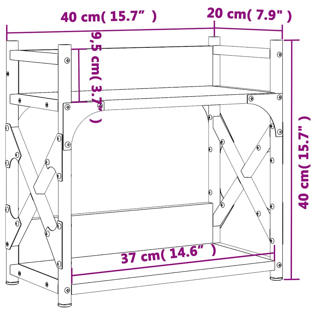 Printerstandaard 2-laags 40x20x40 cm bewerkt hout zwart is nu te koop bij PeponiXL, paradijselijk wonen!