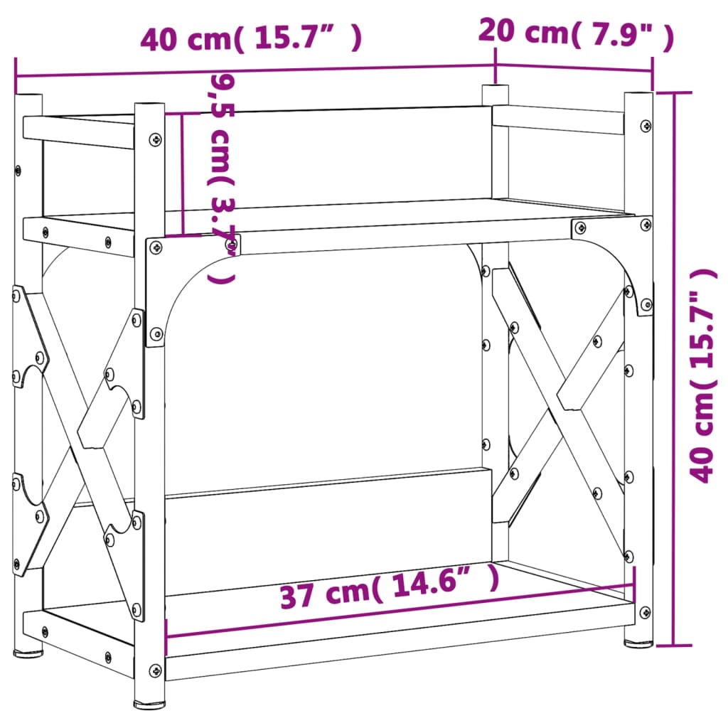 Printerstandaard 2-laags 40x20x40 cm bewerkt hout sonoma eiken is nu te koop bij PeponiXL, paradijselijk wonen!