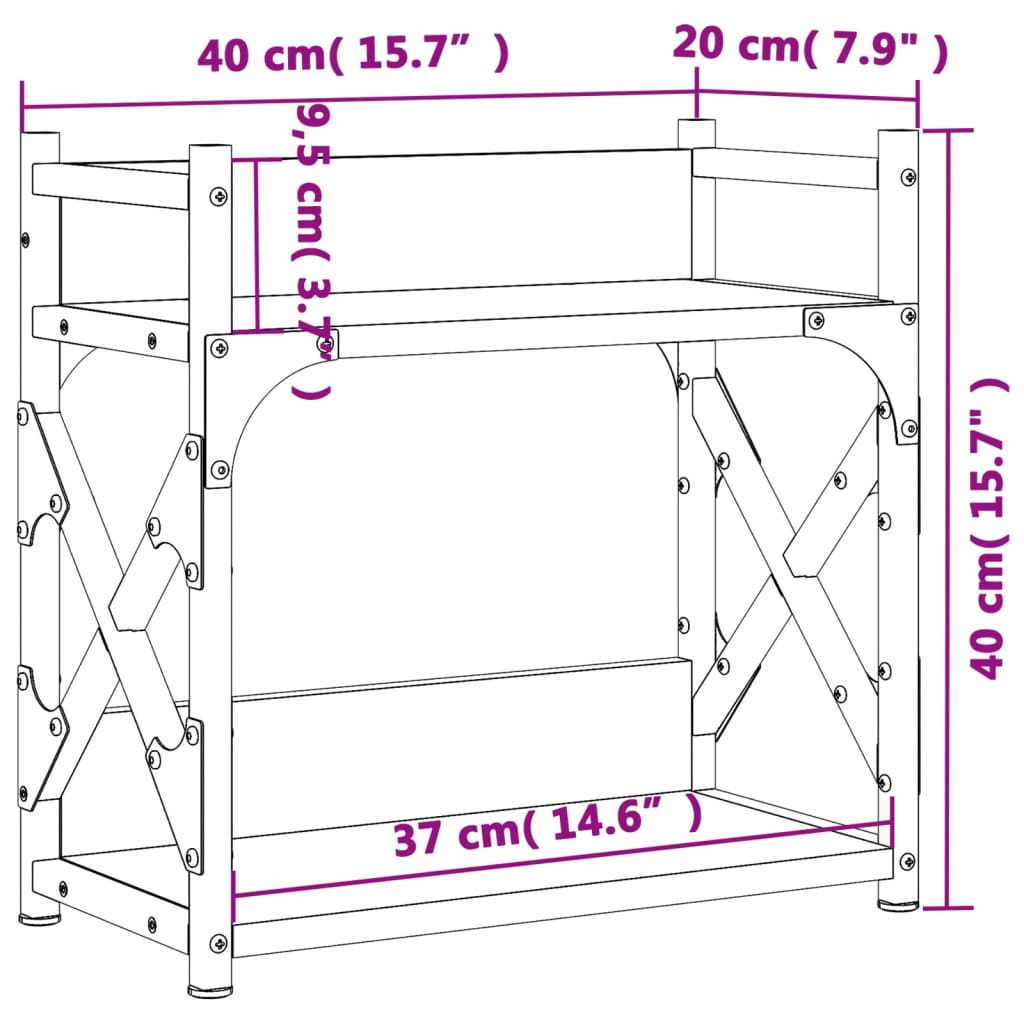 Printerstandaard 2-laags 40x20x40 cm bewerkt hout grijs sonoma is nu te koop bij PeponiXL, paradijselijk wonen!