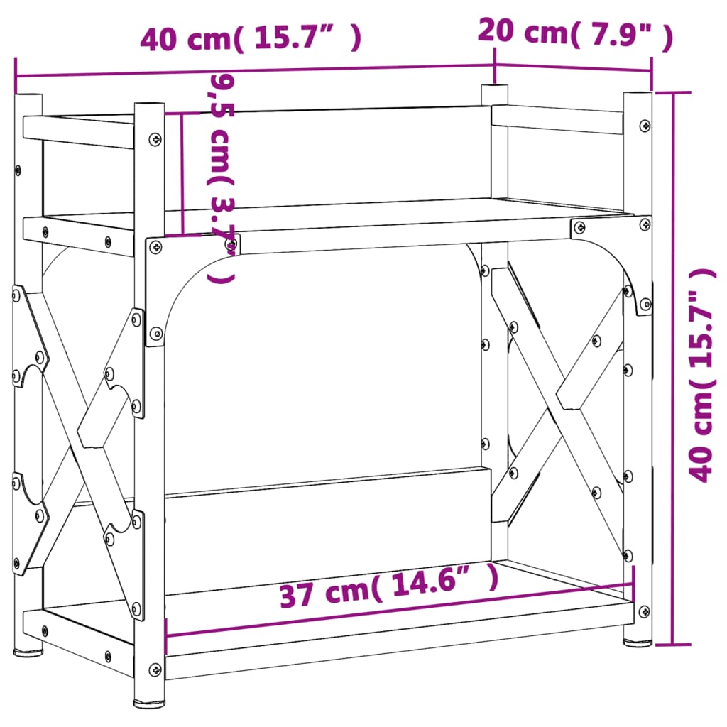 Printerstandaard 2-laags 40x20x40 cm bewerkt hout bruineiken is nu te koop bij PeponiXL, paradijselijk wonen!