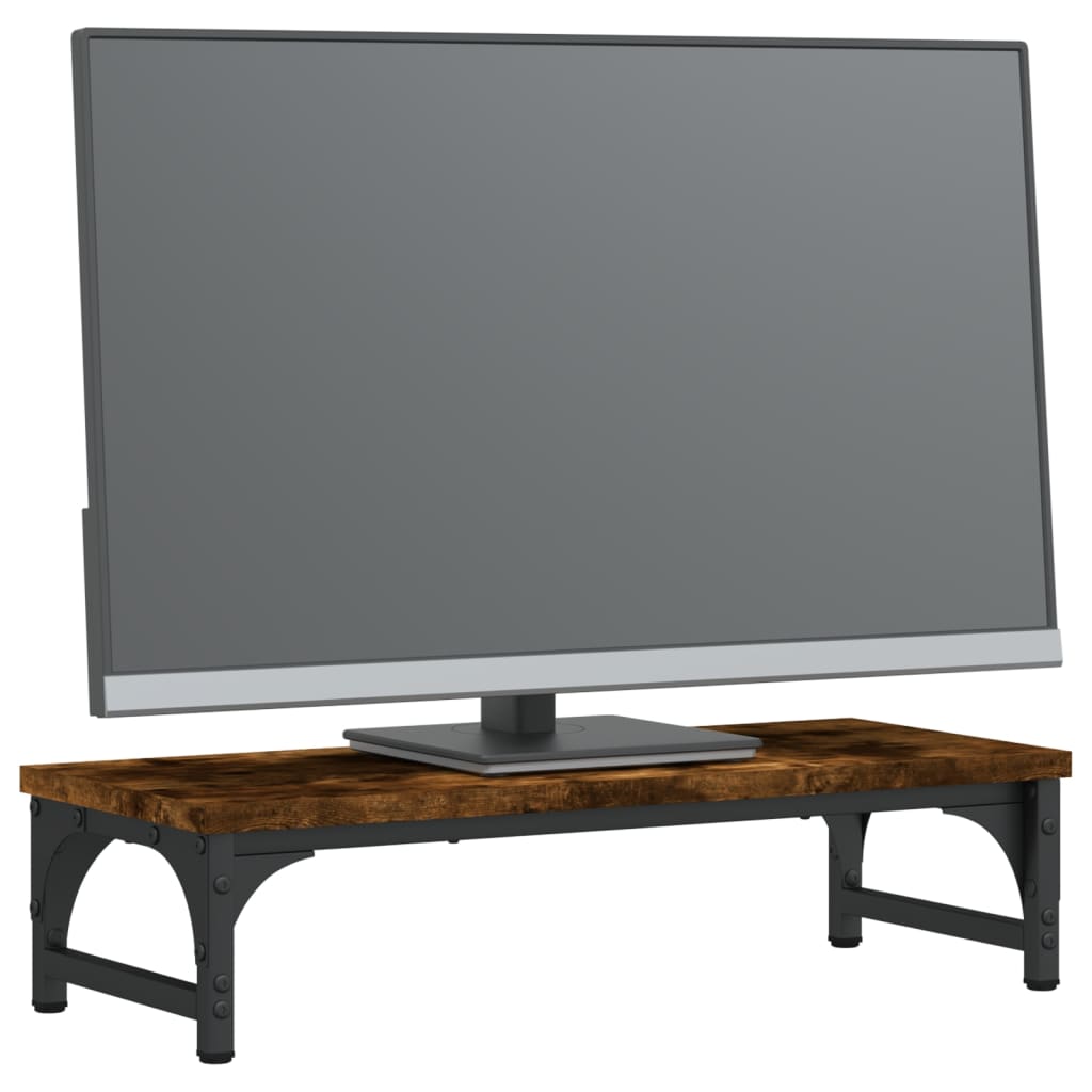 Monitorstandaard 55x23x14 cm bewerkt hout gerookt eikenkleurig is nu te koop bij PeponiXL, paradijselijk wonen!
