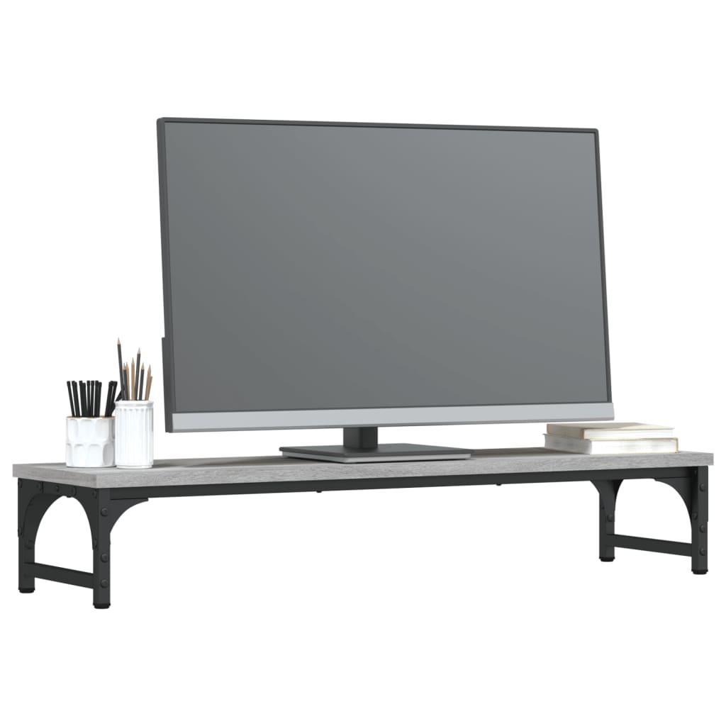 Monitorstandaard 85x23x15,5 cm bewerkt hout grijs sonoma eiken is nu te koop bij PeponiXL, paradijselijk wonen!