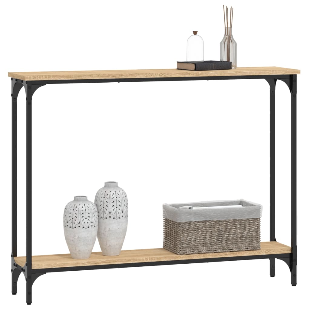 Wandtafel 100x22,5x75 cm bewerkt hout sonoma eikenkleurig is nu te koop bij PeponiXL, paradijselijk wonen!