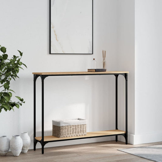 Wandtafel 100x22,5x75 cm bewerkt hout sonoma eikenkleurig is nu te koop bij PeponiXL, paradijselijk wonen!