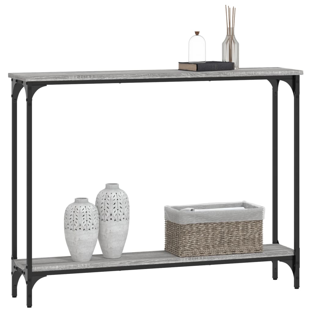 Wandtafel 100x22,5x75 cm bewerkt hout grijs sonoma eikenkleurig is nu te koop bij PeponiXL, paradijselijk wonen!