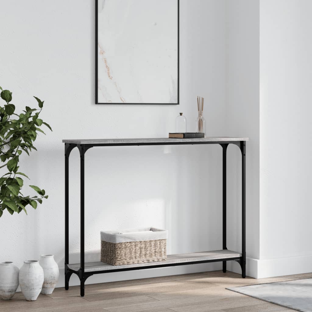 Wandtafel 100x22,5x75 cm bewerkt hout grijs sonoma eikenkleurig is nu te koop bij PeponiXL, paradijselijk wonen!