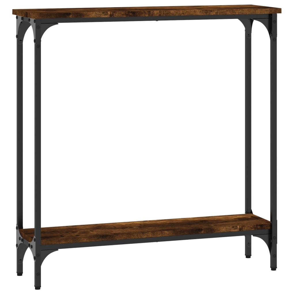 Wandtafel 75x22,5x75 cm bewerkt hout gerookt eikenkleurig is nu te koop bij PeponiXL, paradijselijk wonen!