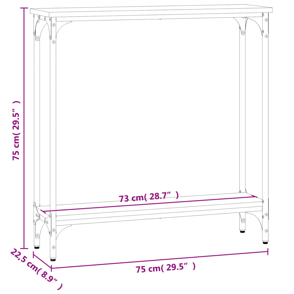 Wandtafel 75x22,5x75 cm bewerkt hout bruin eikenkleur is nu te koop bij PeponiXL, paradijselijk wonen!